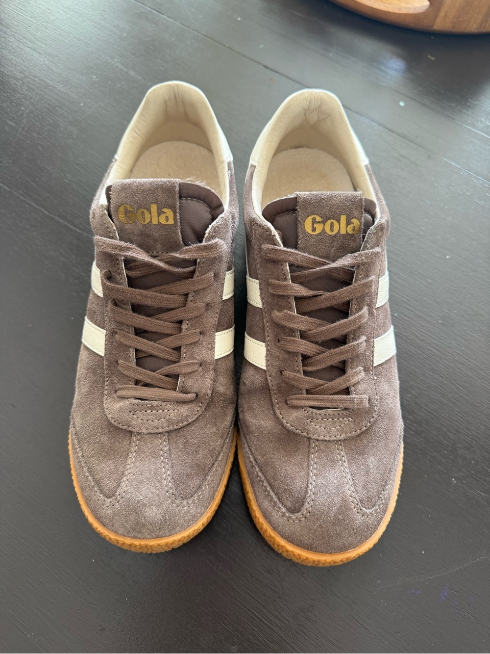 Nearly New—Gola Elan Sneakers—Taupe Grey/Off White - Picture 3 of 9
